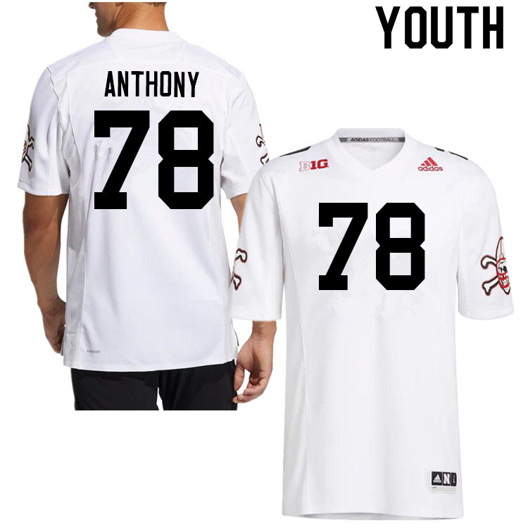 Youth #78 Hunter Anthony Nebraska Cornhuskers College Football Jerseys Sale-Strategy - Click Image to Close